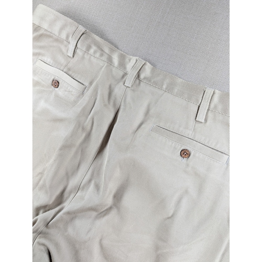 Tommy Bahama Relax Mens 40 Silk Cotton Pleated Dress Pants Beige Khaki 40x28 - Picture 4 of 9
